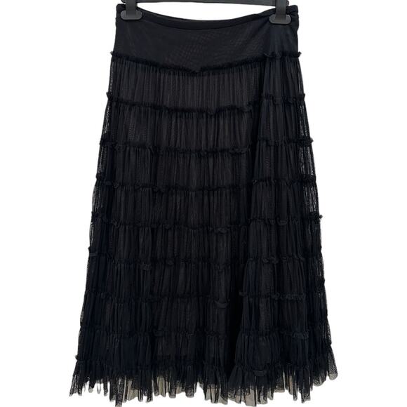 Garnet Hill Tiered Lace Whimsygoth Midi Skirt - Picture 6 of 6